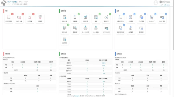 W3 mimosaのダッシュボード